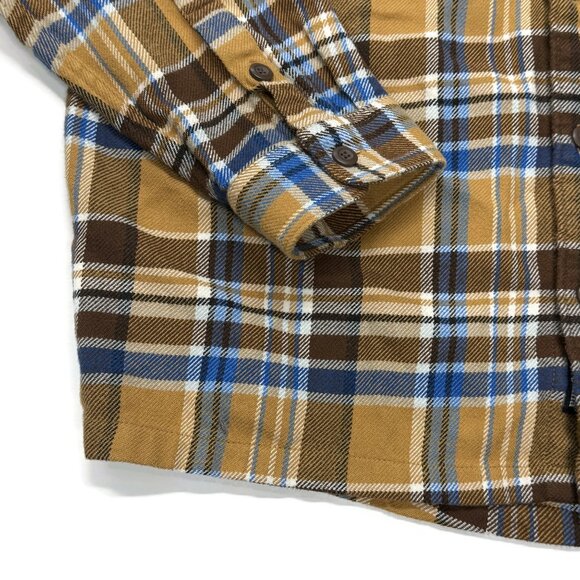 Patagonia Fjord Flannel Mens XL Button Up Shirt Brown Plaid Long Sleeve Recent - Picture 2 of 10